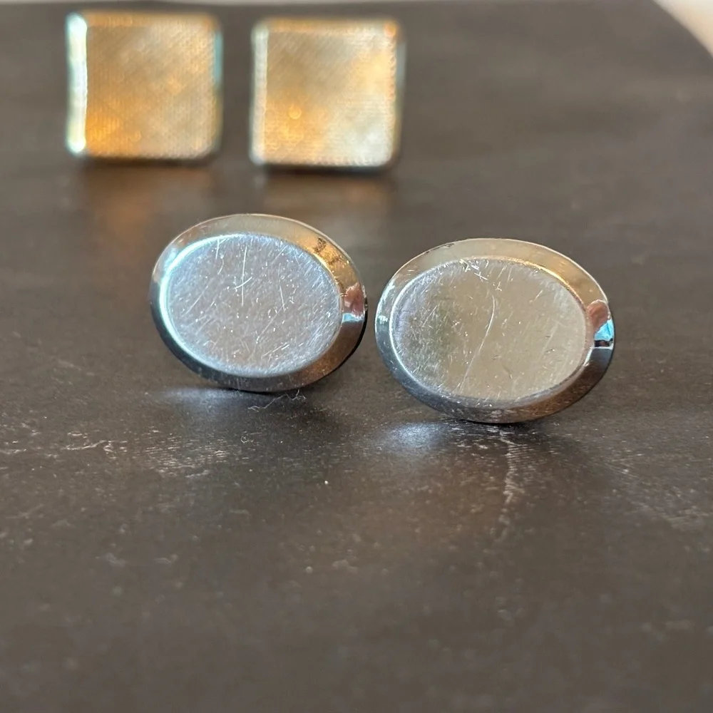 Vintage Lot of Five Sets Swank Sarah Coventry Men's Cuff Links Sliver Gold Tone